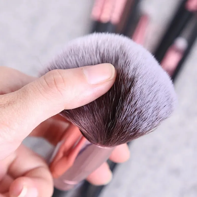15 Buah Set Kuas Rias dengan Tas Bedak Eye Shadow Foundation Bibir Alat Kecantikan Profesional Kuas Rias