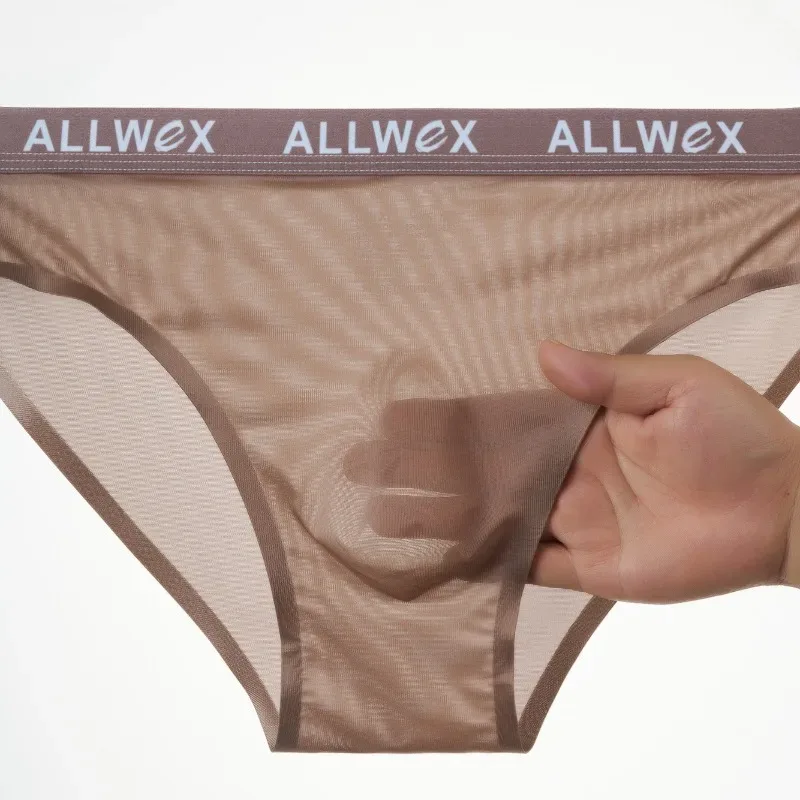 Ice Silk Seamless Briefs for Men Sexy Smooth Underwear 3D Pouch Underpants Comfortable Lingerie Panties Male Low Rise Knickers