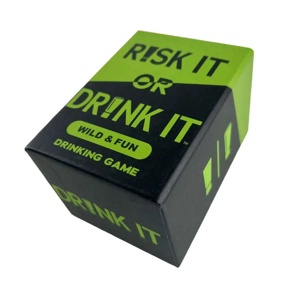 Risk It or Drink It Διασκεδαστικό παιχνίδι πάρτι για το κολέγιο παιχνίδι με κάρτες Παιχνίδι με το ποτό Pregame Night Ξεκαρδιστικό τόλμημα Προκλήσεις Ερωτήσεις για ενήλικες