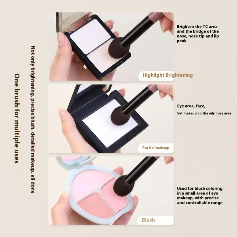 【1 st Liten fläktform Blusher Brush Powder Blush Cream Liquid Blush Makeup Borstar Exakt Blush Brush Makeup Tools】