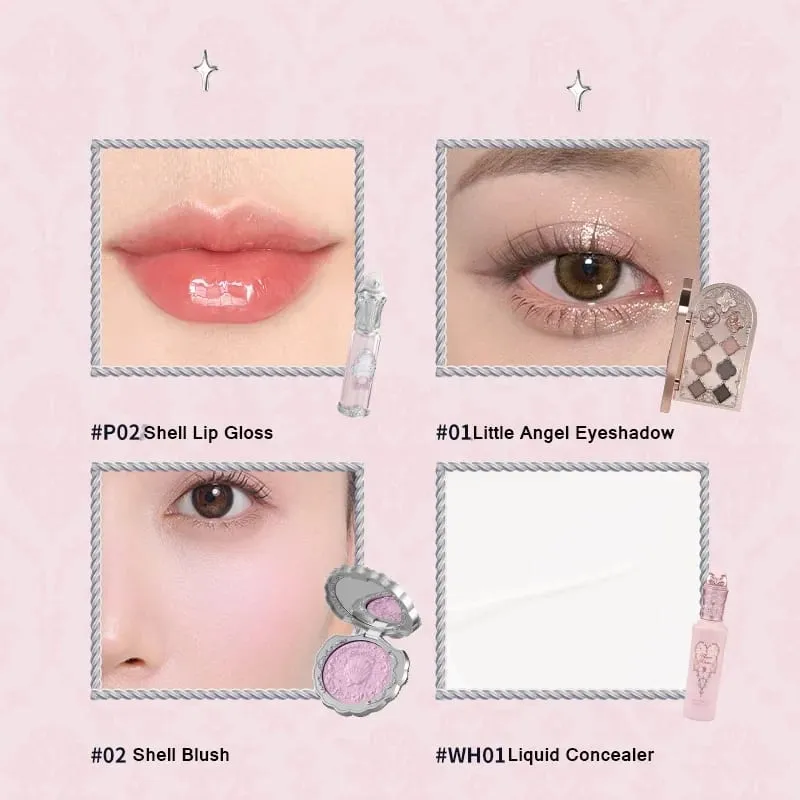 Flower Know Little Angel Collection Kotak Hadiah Makeup Eyeshadow Blush Cream Matte Lipstik Highlighter Kit Lengkap Semua Dalam Satu