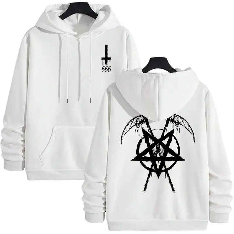 2025 Trendy Mens Hooded Sweatshirts Satan Pentagram Print Autumn Winter Casual Sportswear Urban Fashion Hoodies Male Top Outwear — image 21