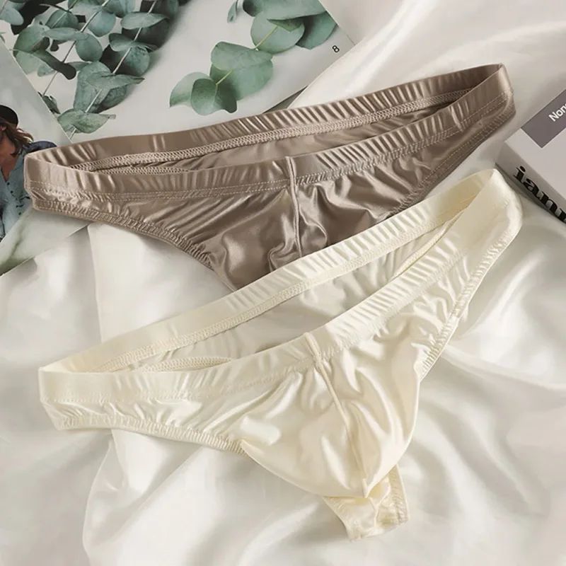 Breathable Ice Silk Underwear Ice Silk G-String Brand New Men's Underwear Classic Style Thongs Lightweight Ice Silk Underwear