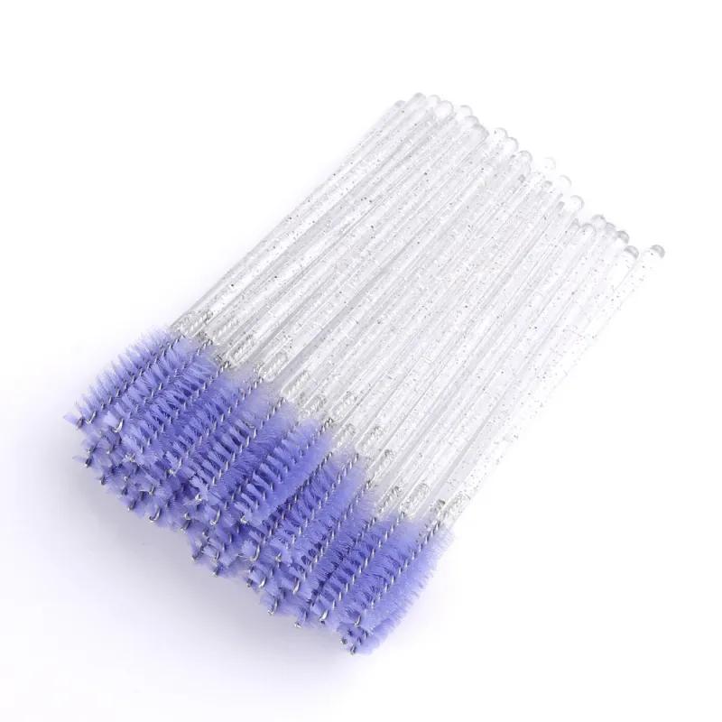 50pcs Disposable Eyelash Brushes Extension Crystal Eyebrow Brush Mascara Wand Eye Lashes Cosmetic Tool Set Makeup Beauty