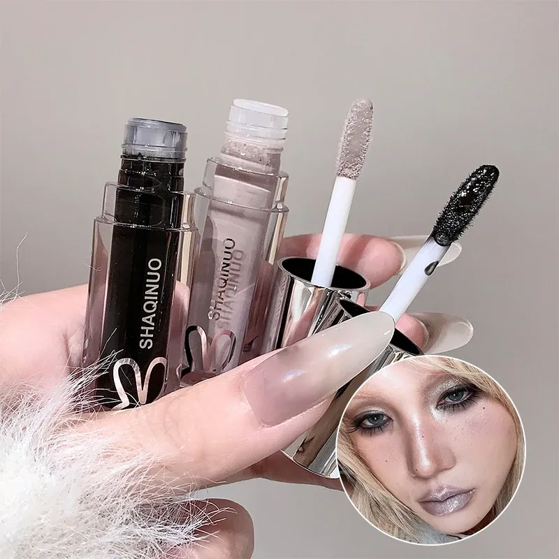Καθρέφτης Watery Lip Gloss Διαρκής ενυδατική απόχρωση χειλιών Cool μαύρο ασημί γκρι μαργαριτάρι λεπτό αφρώδη κραγιόν καλλυντικά μακιγιάζ