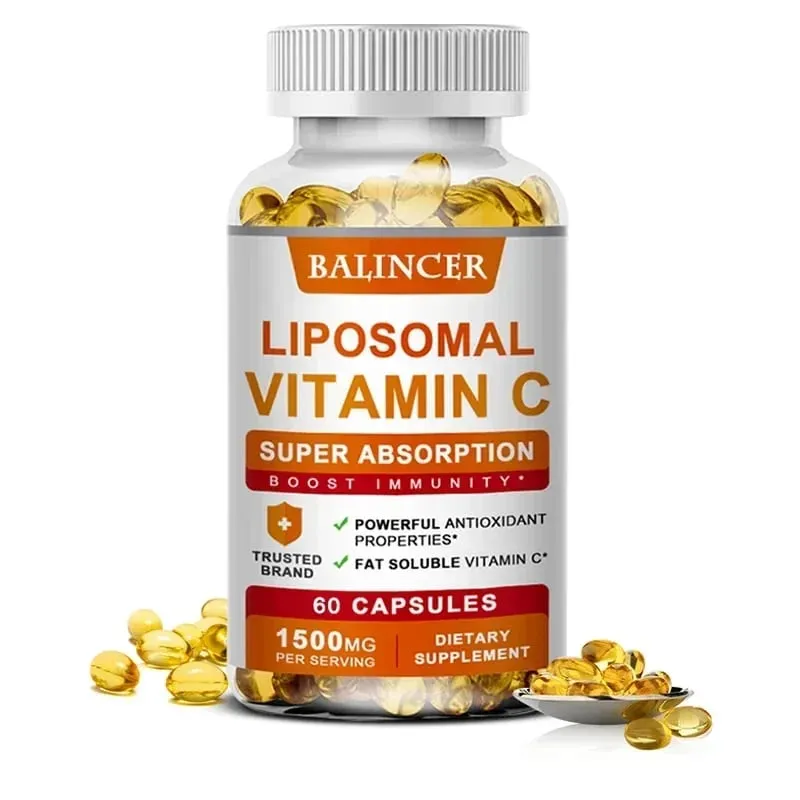 Liposomale vitamine C Ondersteunt antioxidante gezondheid en immuunfunctie Hoge absorptie Niet-GMO Glutenvrij – 120 capsules