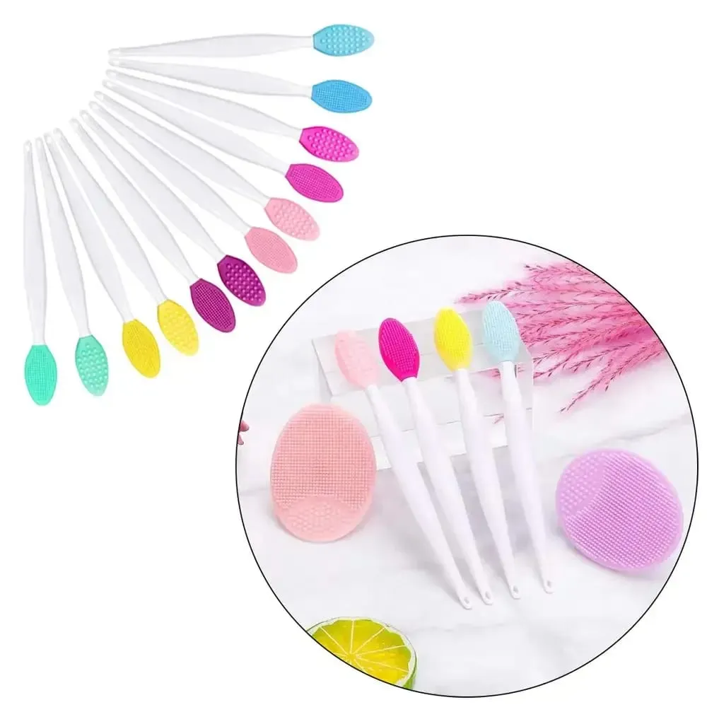 Grosir 4 Buah Baru Desain Fashion Hidung Dua Sisi Alat Silikon Bibir Scrub Exfoliator Kuas Make Up Kuas Makeup Set Kuas