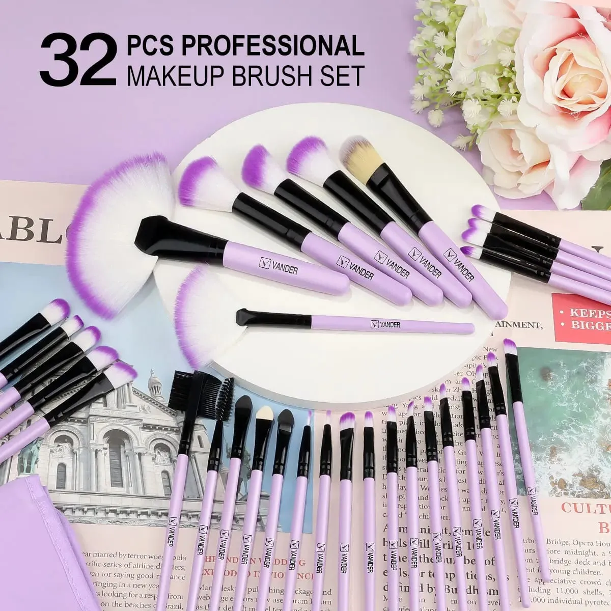 Bagong 10/32PCS Makeup Brushes Set Soft Fluffy Powder Foundation Contour Blush Concealer Eyeshadow Blending Highlighter Beauty Tool