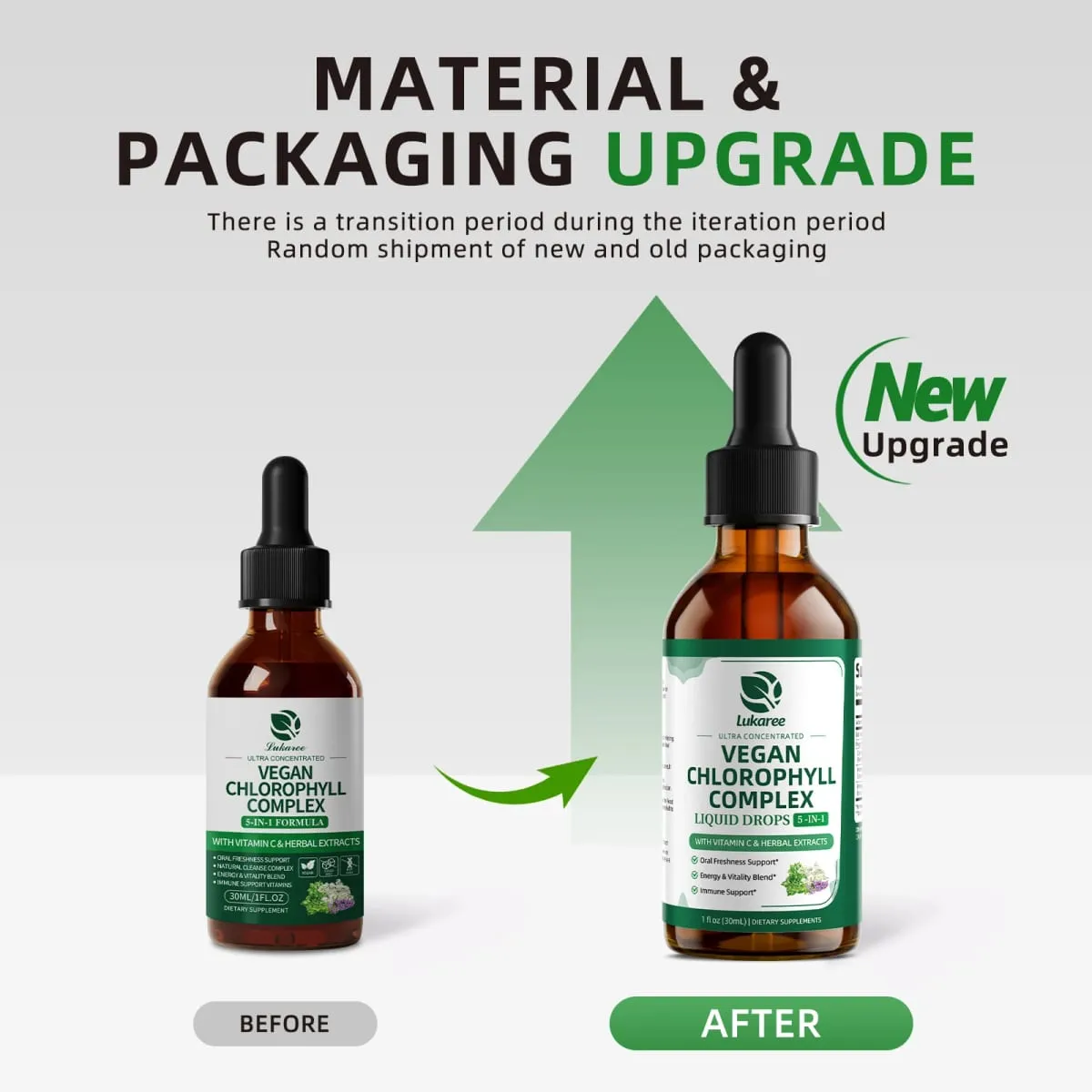 Sinusuportahan ng Lukaree 30ML Chlorophyll Liquid Drops ang Natural Cleansing at Immune Internal Deodorant Skin at Gut Health Vegan Sugar-Free