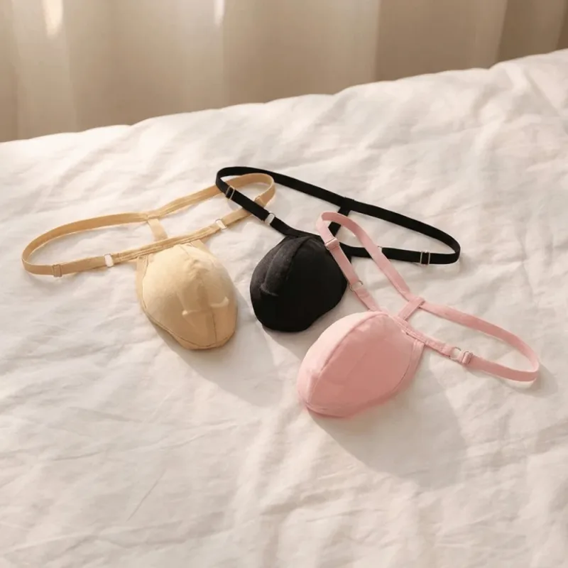 T-back Push Up Sponge Cup Pad Thongs Adjustable 3D Front Padded Briefs Seamless Low-waist Men Shapewear Men Panties Accessories