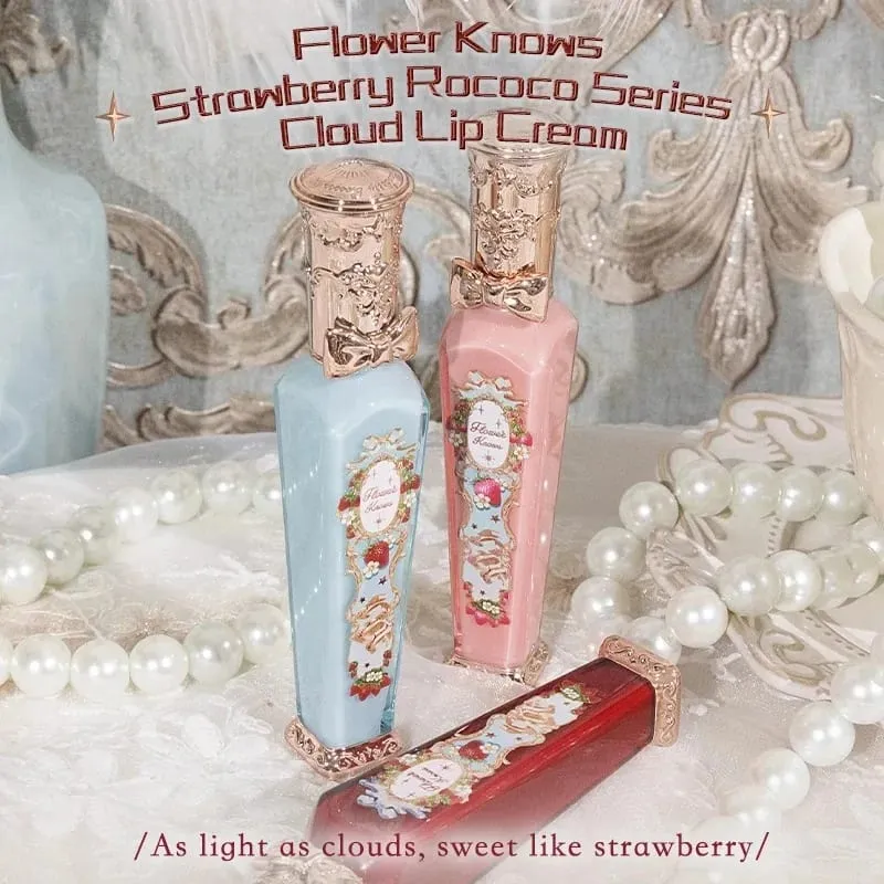 Flower Knows Strawberry Rococo Σετ Μακιγιάζ Glitter Matte Eyeshadow Palette Blusher Power Velvet Κιτ κραγιόν Σετ αρωμάτων