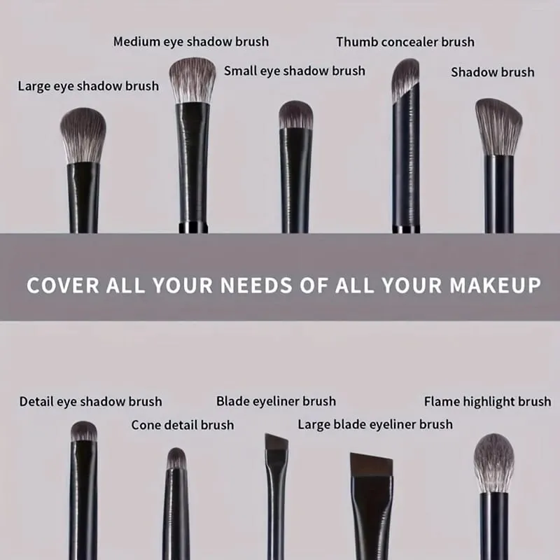 10-Piece Set Ng Eye Shadow Makeup Set Brushes Lumikha ng Perpektong Eye Makeup Tiyak na Eye Shadow Eyeliner Pen Contour Soft Bristle