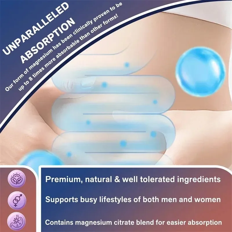 Magnesium Complex Capsules - Supports Bone Digestive and Sleep Health Relieves Leg Cramps Soothes Nerves and Boosts Energy
