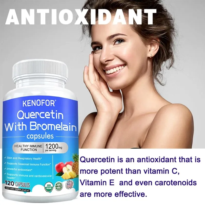 Bromelain Capsules- with Quercetin Zinc Extract Improves Digestion Joint Health Nutrient Absorption Immune Support