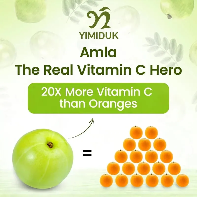 Organic Amla Capsules Support Collagen Fights Free Radicals & Daily Wellness Antioxidant Power for Immunity & Skin Health