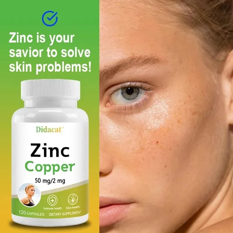 Zinc + Copper Capsules - Suportahan ang Malusog na Balat at Immune System na Palakihin ang Vitality Skin Care