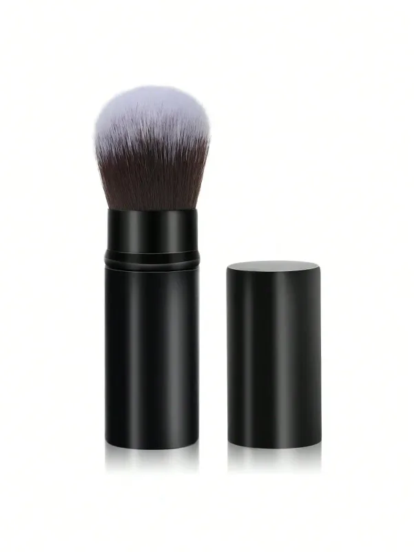 1-2 Kuas Makeup Teleskopik Kuas Makeup Foundation Kabuki Travel Kuas Perona Wajah Digunakan untuk Mencampur Perona Pipi Cair