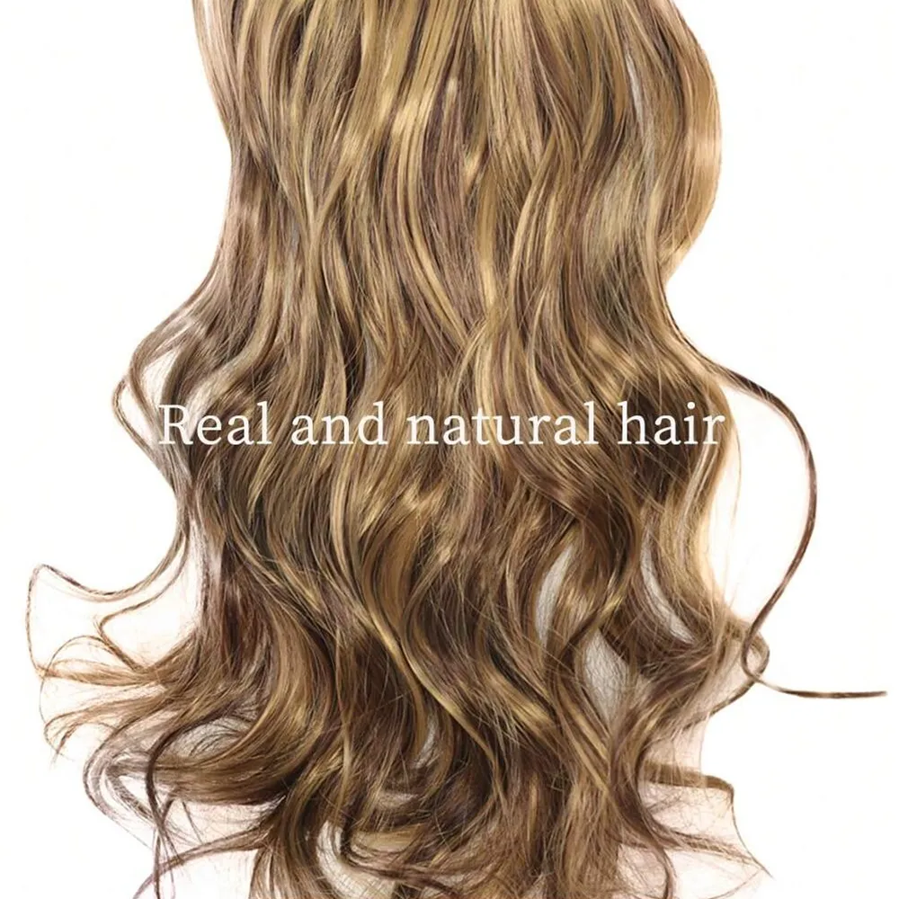 7 κλιπ σε επεκτάσεις μαλλιών Long wave Hairstyle Blck 20 ιντσών Φυσικά Συνθετικά Μαλλιά Καθημερινή Χρήση Hairpiece για γυναίκες