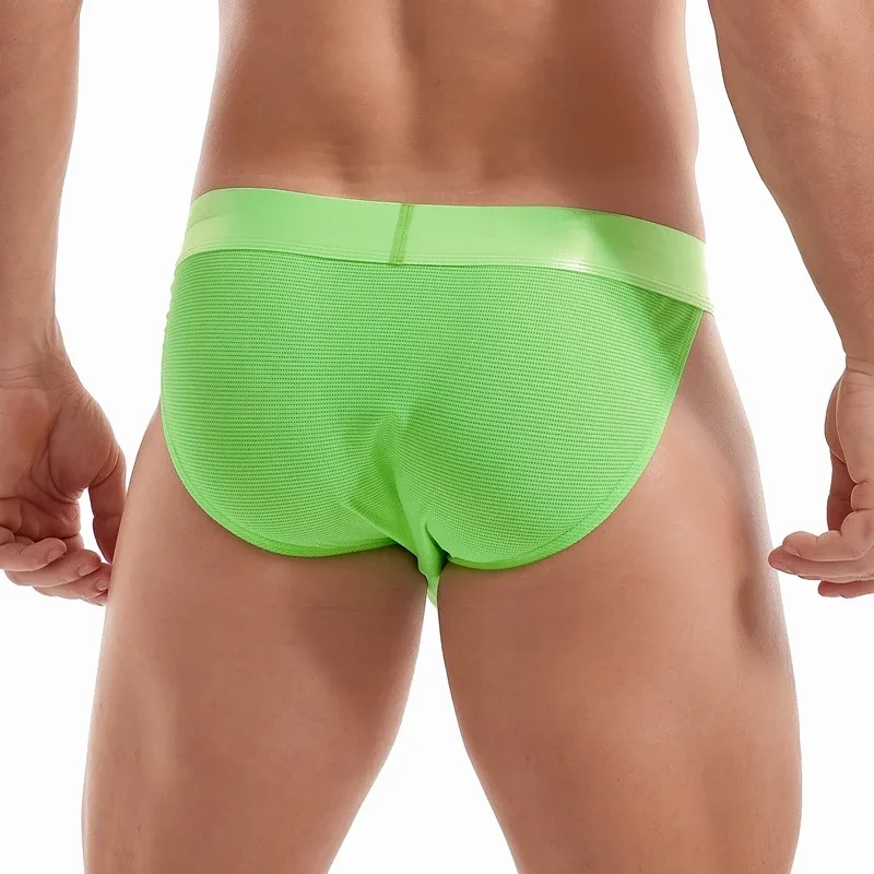 Jockmail Mans Underwear Gay Brief Nylon Mesh Sexy Low Waist Ropa Interior Hombre Letter Embroidery Sissy Panties Male Lingerie
