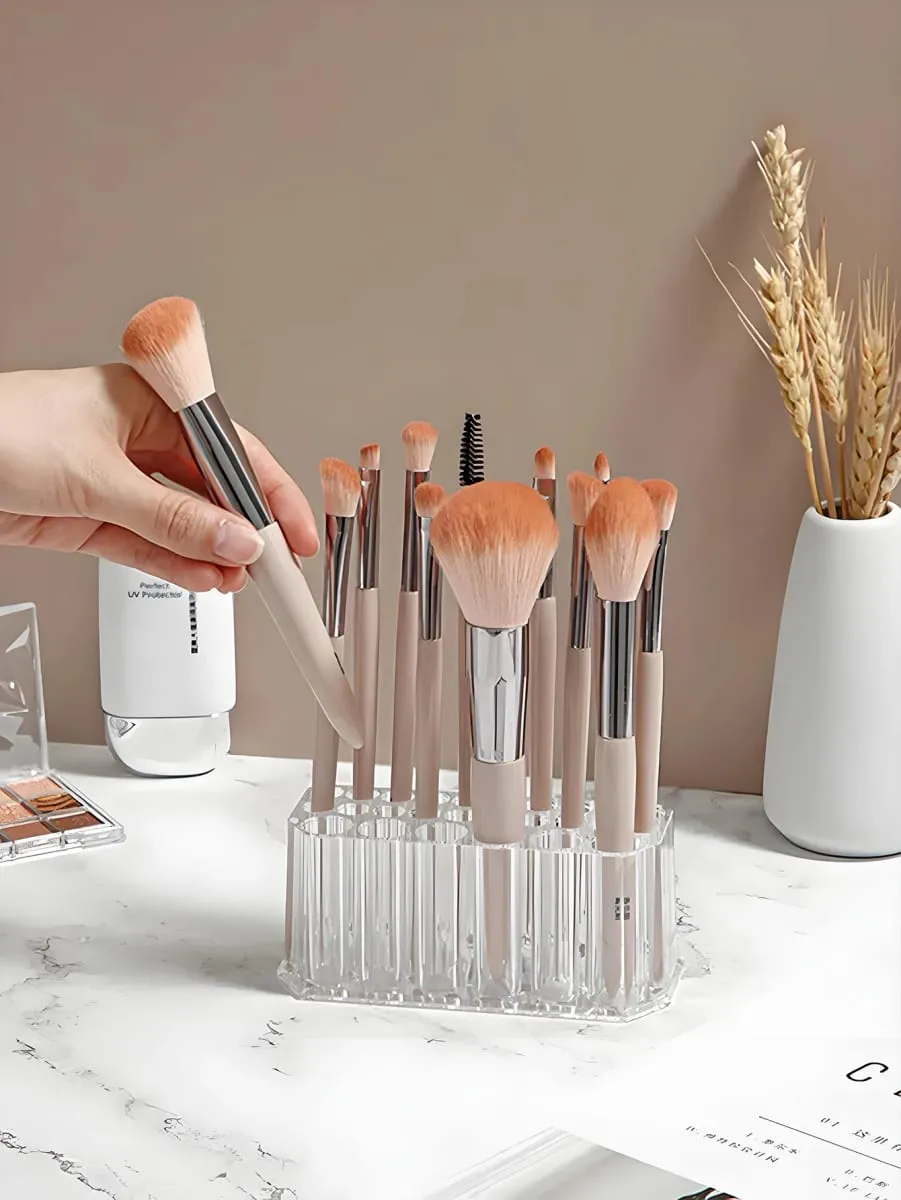 1pc Clear Acrylic 26Hole Brush Stand Multifunctional Makeup Brush Holder Display Case para sa Nail Art Tools at Cosmetic Brushes