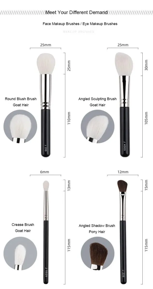 1pc Buhok ng kambing Round Blush Makeup brushes Angled sculpting Make up brush contour eyeshadow maliit na mantsa detalye ng mata pointed shadow