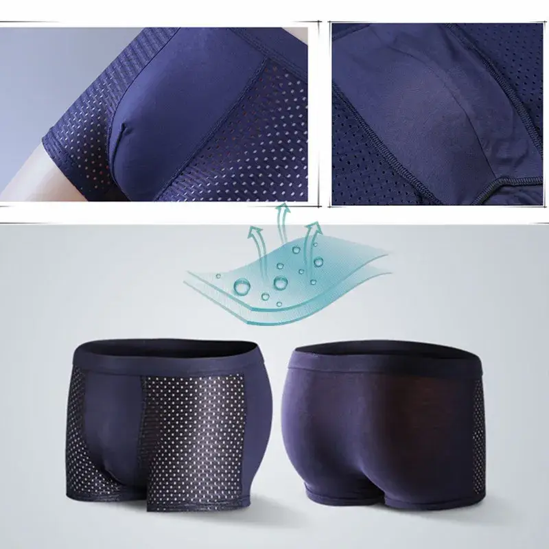 Men's Panties Male Underpants Man Pack Shorts Boxers Underwear Slip Homme Calzoncillos Bamboo Hole Large Size