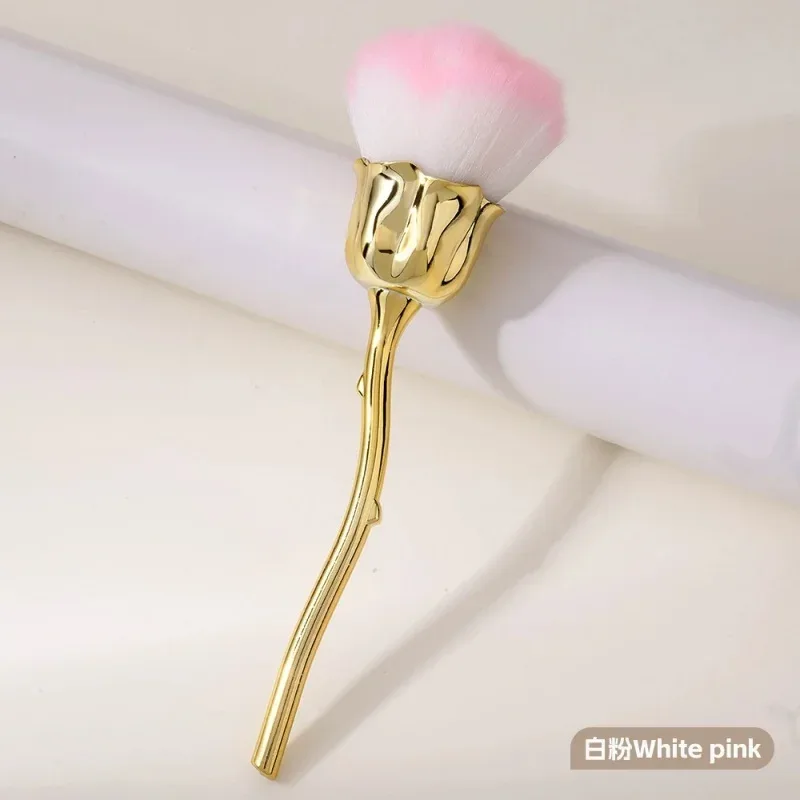 Kuas Rias Bentuk Bunga Mawar Kuas Bedak Longgar Rias Bulat Kuas Penghilang Debu Pemoles Kuku Manikur Alat Rias Kecantikan