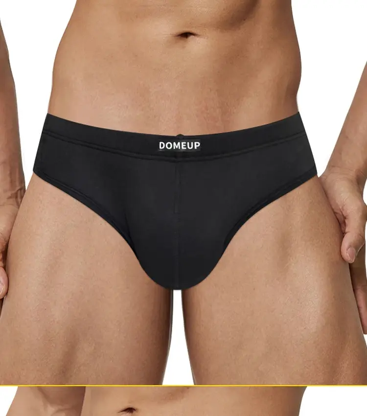 Men's Soft Solid Bikini Briefs, Elastic Wide Waistband 3D Support Pouch, Skin-Friendly Breathable Daily Casual Underwear
