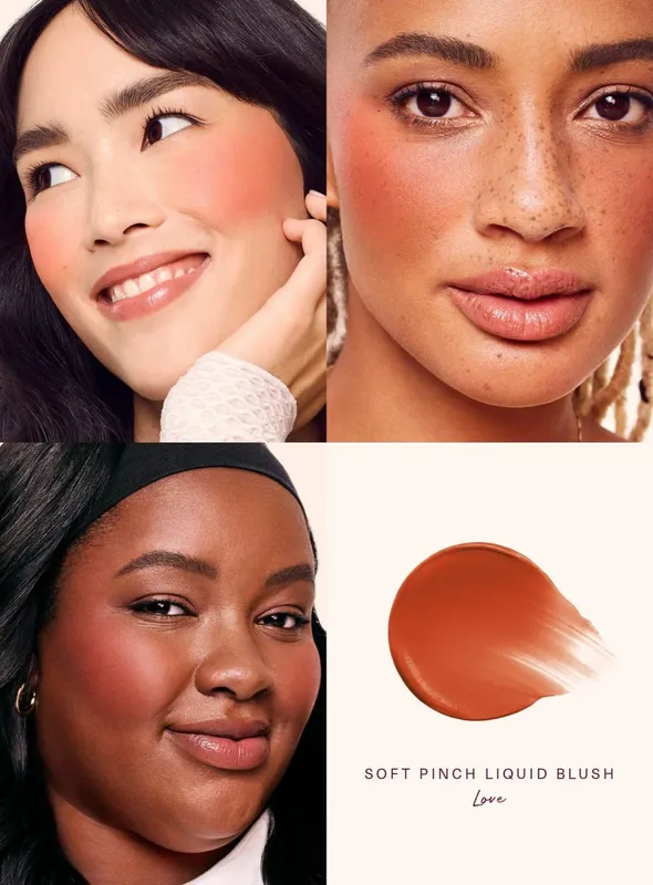 Rare Beauty Melting Cream Blush Makeup Matte Pearlescent Texture Glitter Blush Highlighter Bright Nourish Moisturize Lip Gloss