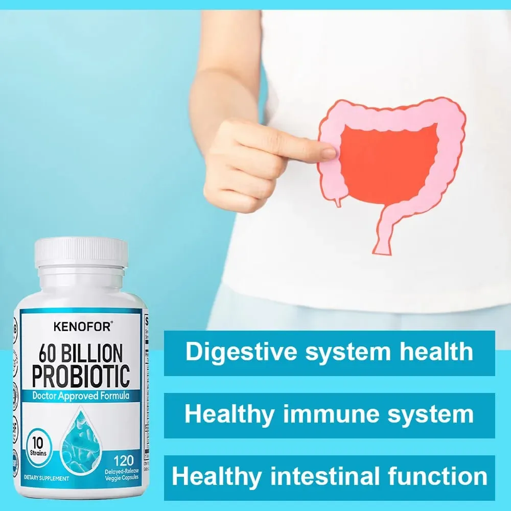60 Bilyong Probiotic Supplement - 10 Natatanging Strain + Organic Prebiotics - Suporta sa Pagpapalakas ng Immune System sa Gut at Digestive Health — image 3
