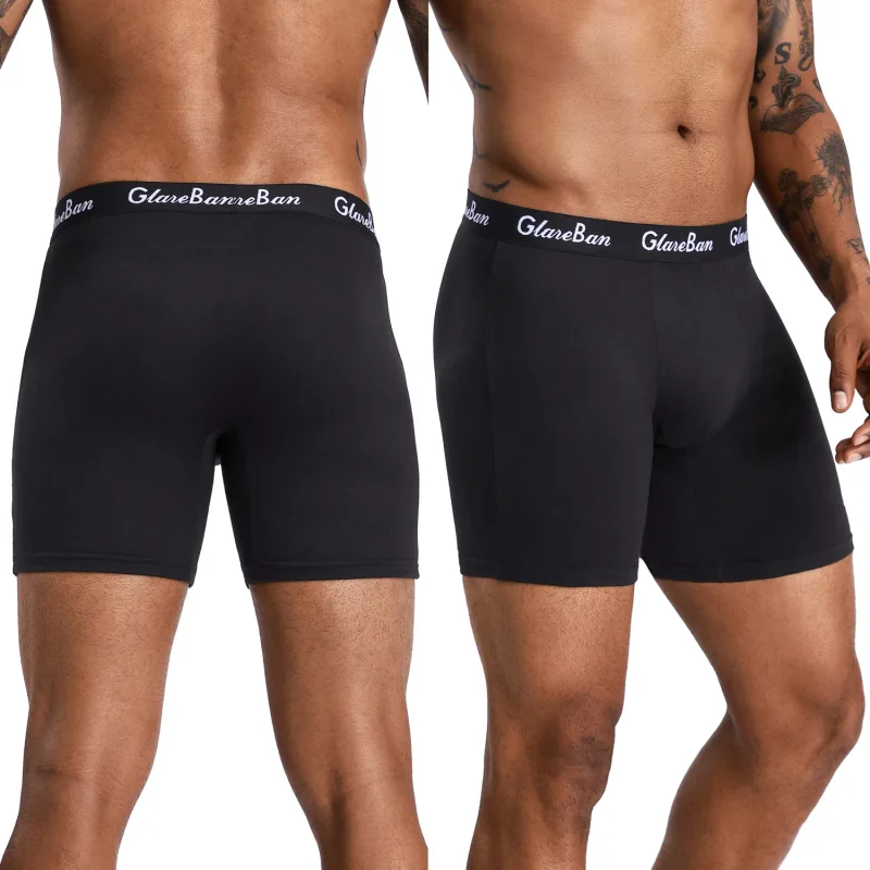 5 pz Set Mid-Lungo Boxer Nero Biancheria Intima Degli Uomini Traspirante Mutande Maschili per Gli Uomini Homme Boxer Sottovesti Mutandine Morbide 2024