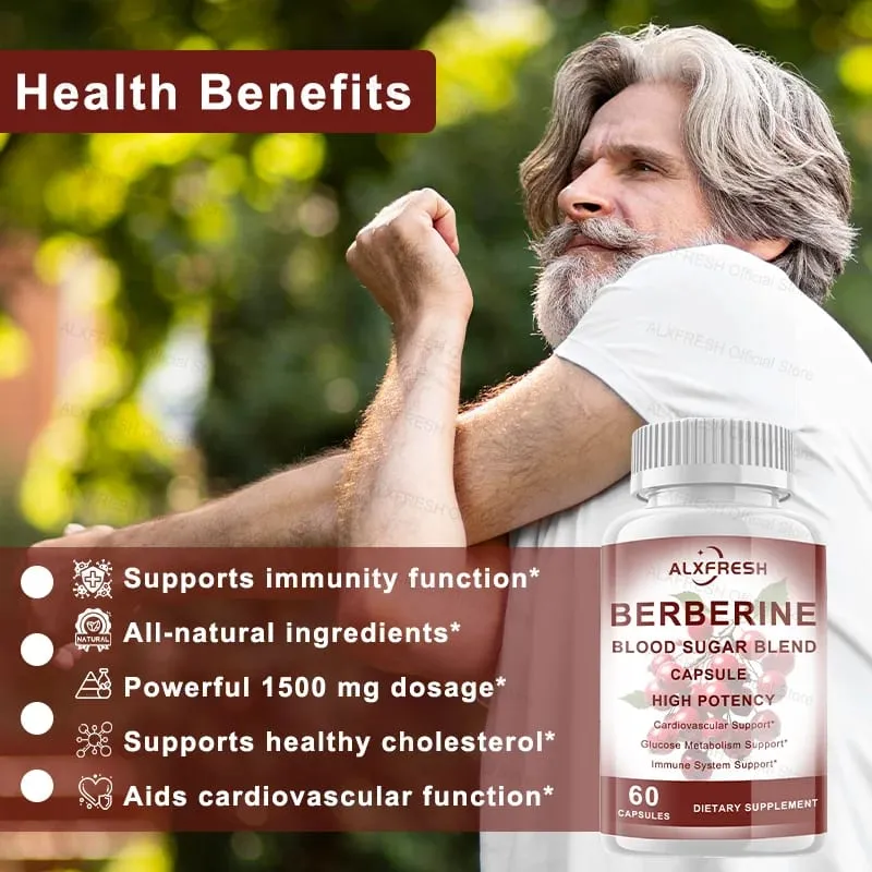 Berberine Capsules For Regulate Blood Sugar and Improve Insulin Resistance Polycystic Ovary Syndrome Cardiovascular Fatty Liver
