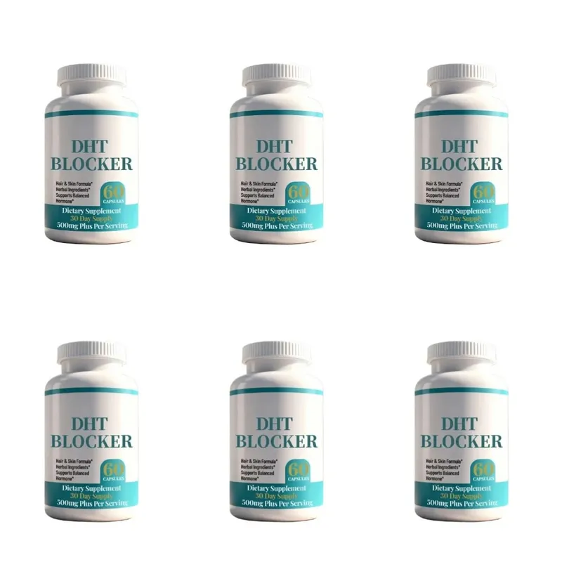 DHT Blocker Capsules na may Biotin 5000mcg Vitamin C D E B6 at Zinc para sa Malusog na Buhok at Suporta sa Balat Gluten-Free 60 Bilang
