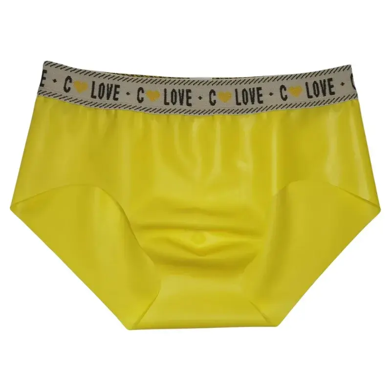 Men Sexy Latex Briefs Seamless Invisible Panties Nightwear Sexy Translucent Rubber Underwear Scrotum Bulge Low Waist Porno Pants