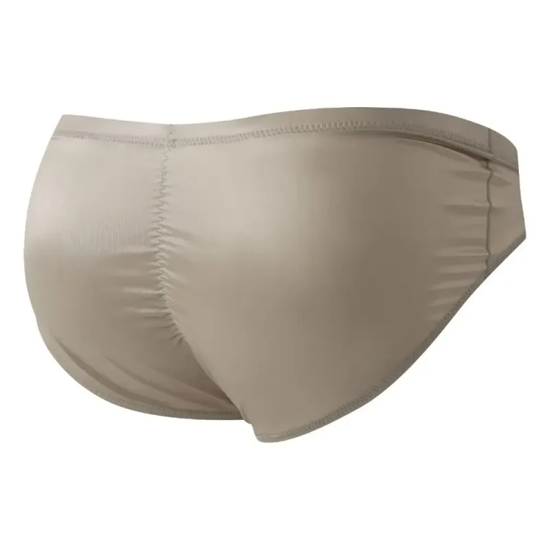 Breathable Low Waist Male Underwear Ice Silk Bulge Pouch Satin Silk Briefs Glossy Shiny Lingerie Men's Triangle Panties Sports