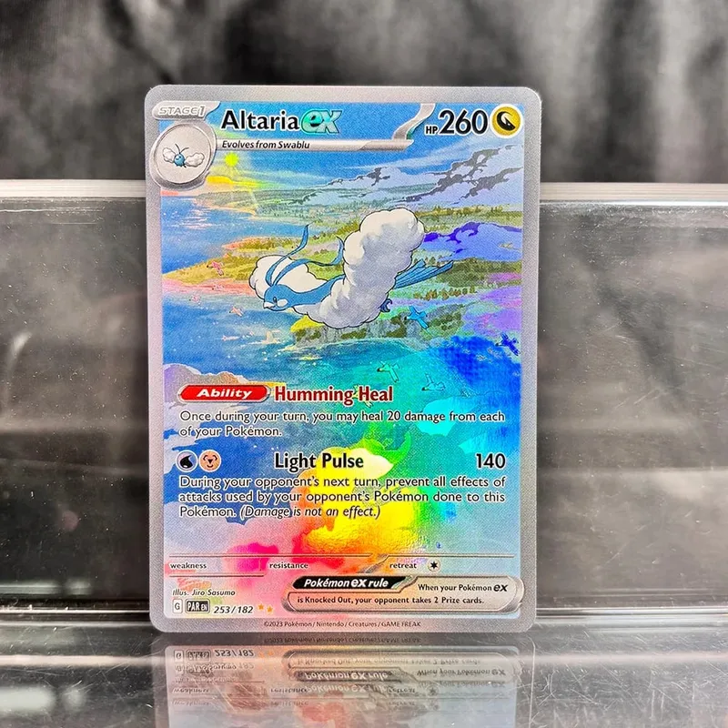 אוסף משחקי מסחר הולוגרפי PTCG כרטיסי פרוקסי Charizard Pikachu Mew EX Singl PKM Foil Cards Gengar VMAX Skyridge (SK)