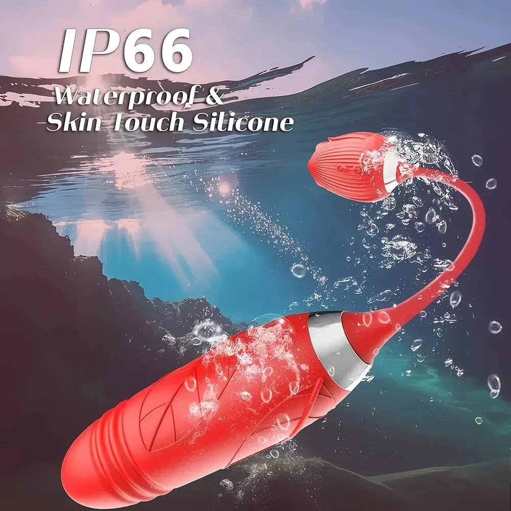 ורד 3in1 ויברטור פראייר לנשים ממריץ דגדגן טלסקופי דילדו מלקק נרתיק לעיסוי אונן צעצועי מין לנשים