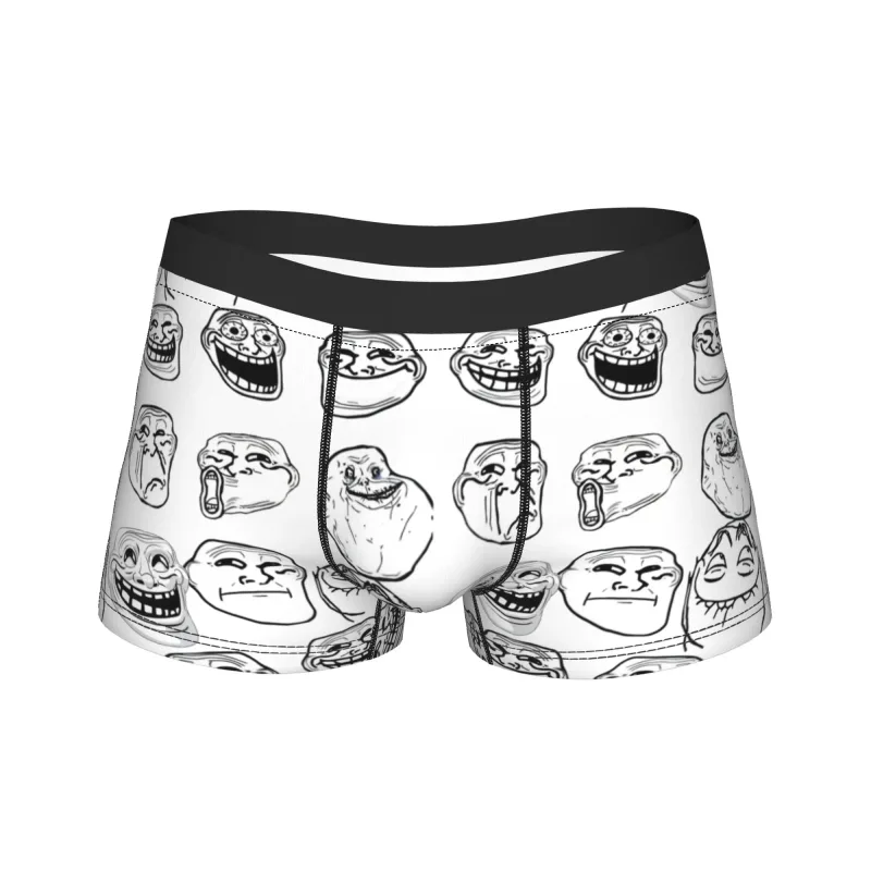 Rage Comic Trollfac Trunk Funny Anime Pouch Underwear Hot Sale Corak Boxer Brief Selesa Lelaki Seluar Dalam Plus Saiz