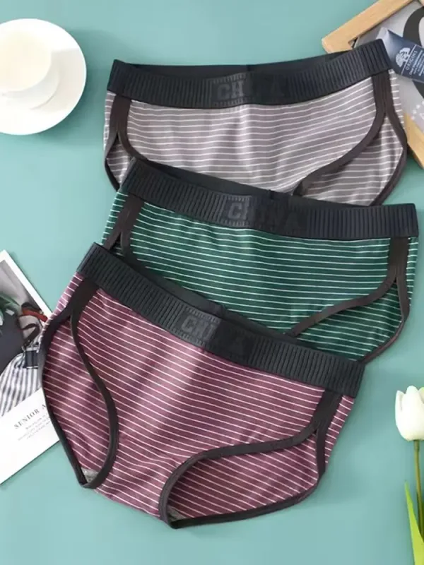 Men's Cotton Low Waist Elastic Sexy Loose Breathable Youth Pant Headband Underwear Summer Cotton Briefs