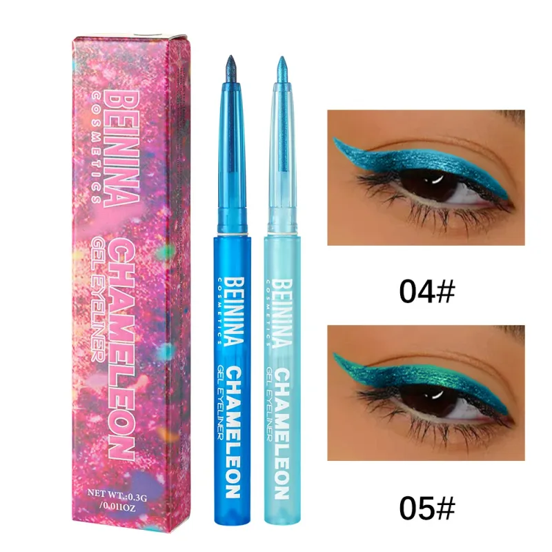 Shiny Chameleon Metallic Blue Eyeliner Gel Pen Eyeshadow Multicolor Eye Liner Pearlescent Polarized Glitter Eye Pigment Cosmetic