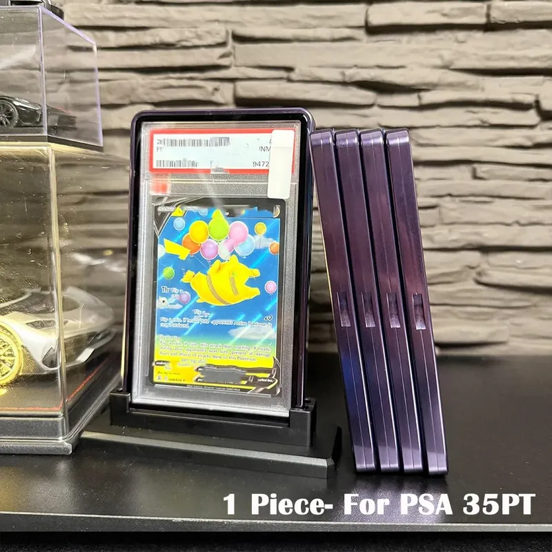 Casing Logam Tempat Pelindung Kartu Perdagangan Aloi Aluminium Warna Gradien Multiwarna untuk Kartu Bertingkat 35PT PSA CGC