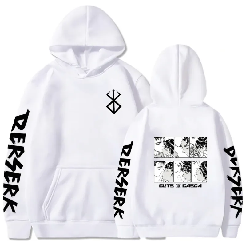 Berserk sweat à capuche pour homme femmes à manches longues sweat polaire surdimensionné vestes manteaux drôle Berserk japonais Anime Streetwear