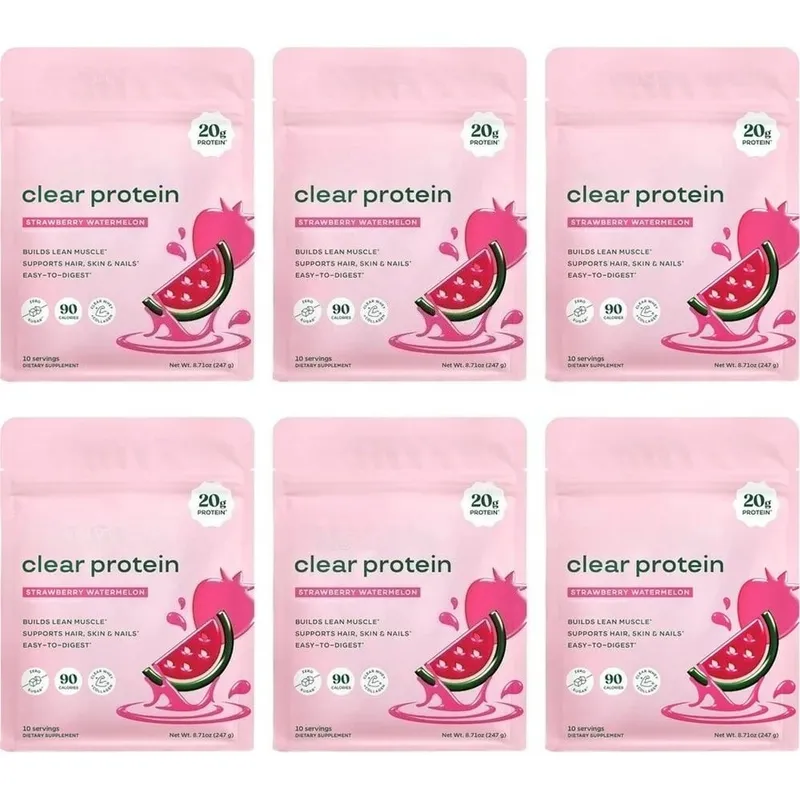 Clear Protein Powder with 20g Protein Per Serving Digestive Enzyme Blend and Bovine Collagen Peptides - 10 Servings