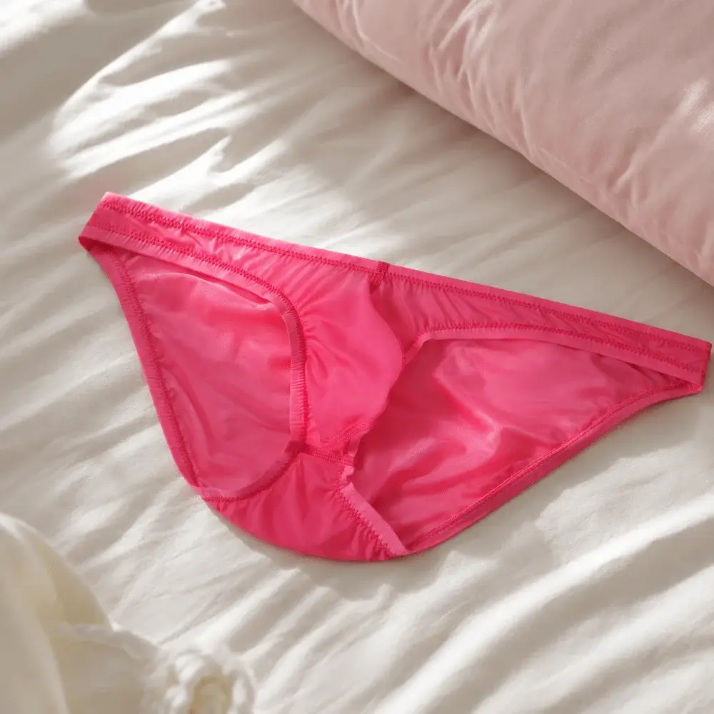 Comfortable Low Waist Ice Silk Briefs Transparent Lingerie Bikini Briefs Mesh Ultra-Thin Men's Triangle Panties Youth
