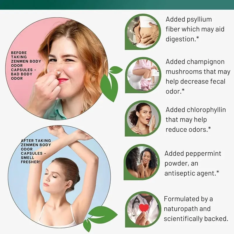 Chlorophyll Capsules Supplement Body Deodorizing & Internal Cleanse Support Digestion Gut & Skin Health Energy Boost