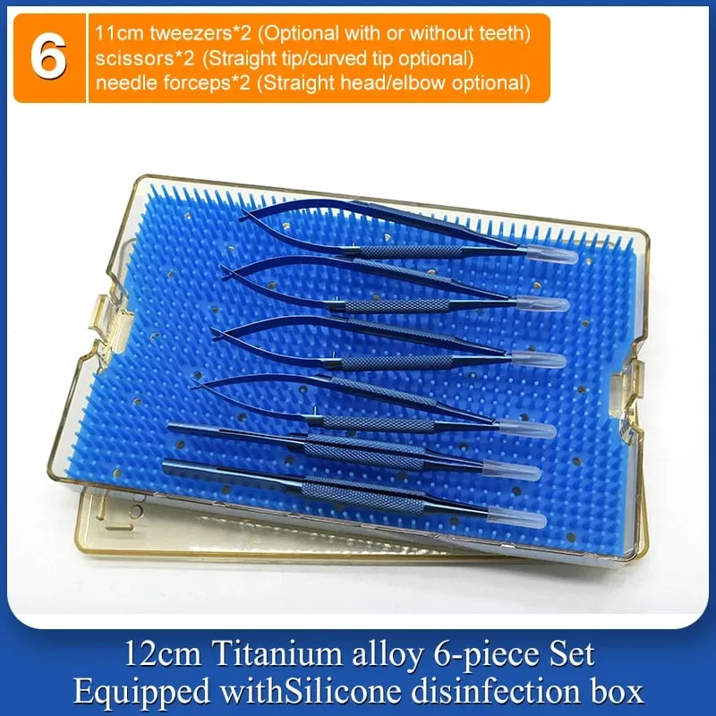 4 חלקים/סט של מכשירי מיקרוכירורגיה עיניים 12/16/18 ס"מ מספריים+מחזיק מחט+פינצטה כלי ניתוח מפלדת אל חלד