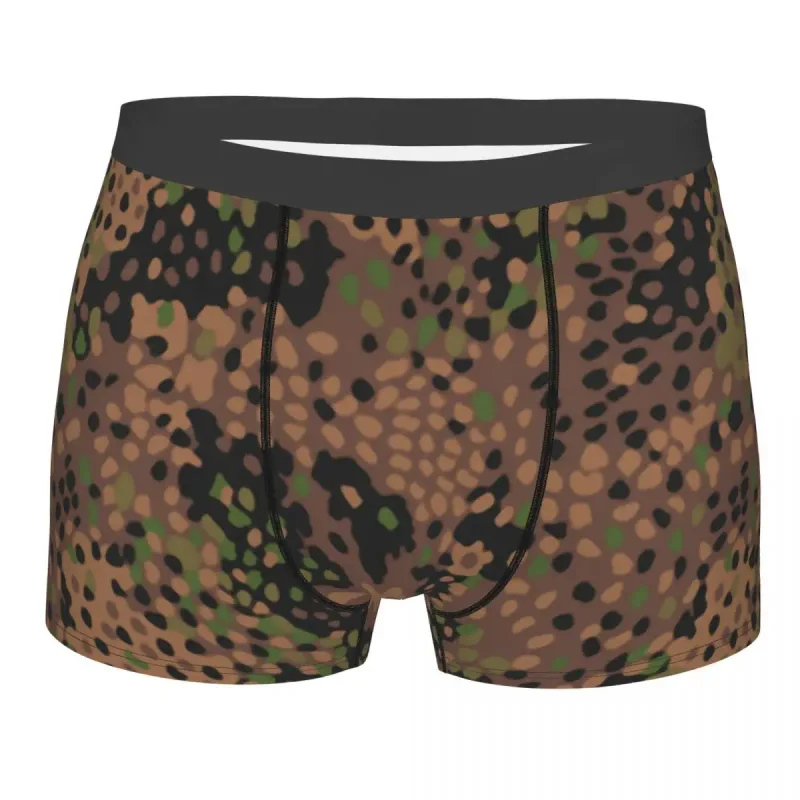 Muž Cool WW2 Camo Spodní prádlo Německo Arm Vojenské Maskovací Boxer Kalhotky Strečové šortky Kalhotky Kalhotky