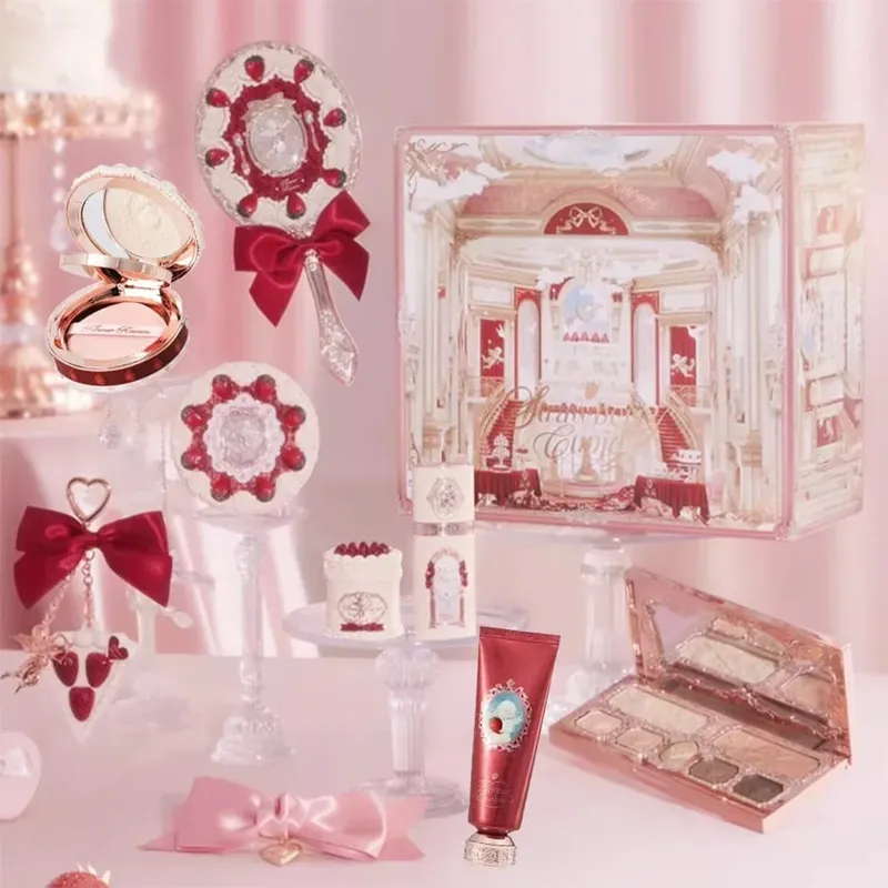 Flower Knows Strawberry Cupid Box Συλλογή Μακιγιάζ Σετ Καλλυντικά Πλήρες σετ Παλέτα Pressed Powder Blush Lipstick Κουτί δώρου
