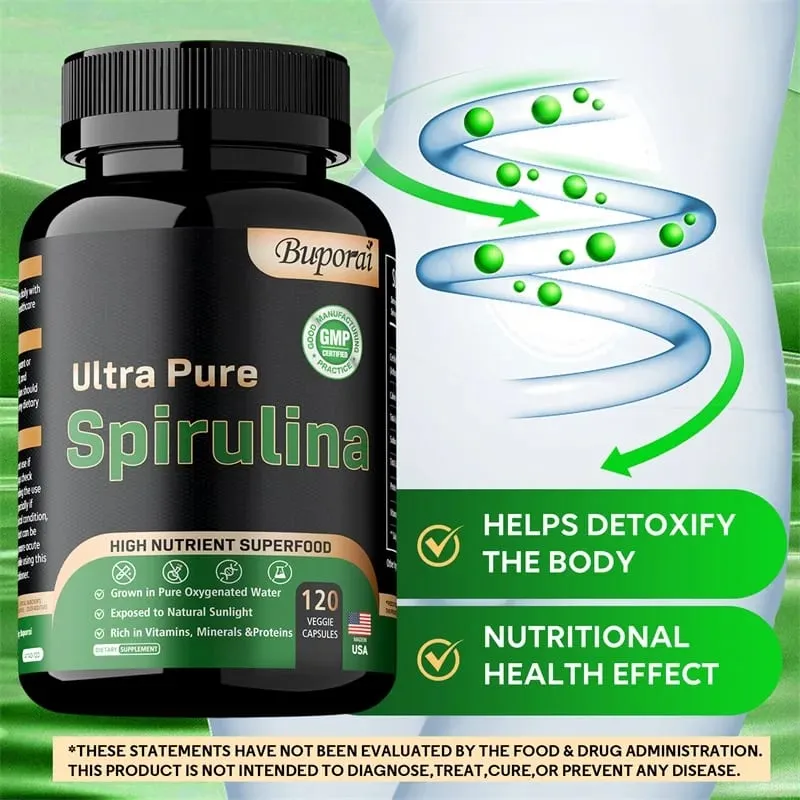 Organic Spirulina - Detoxification Immune System Cardiovascular Antioxidant Nagpapabuti ng Digestive Health