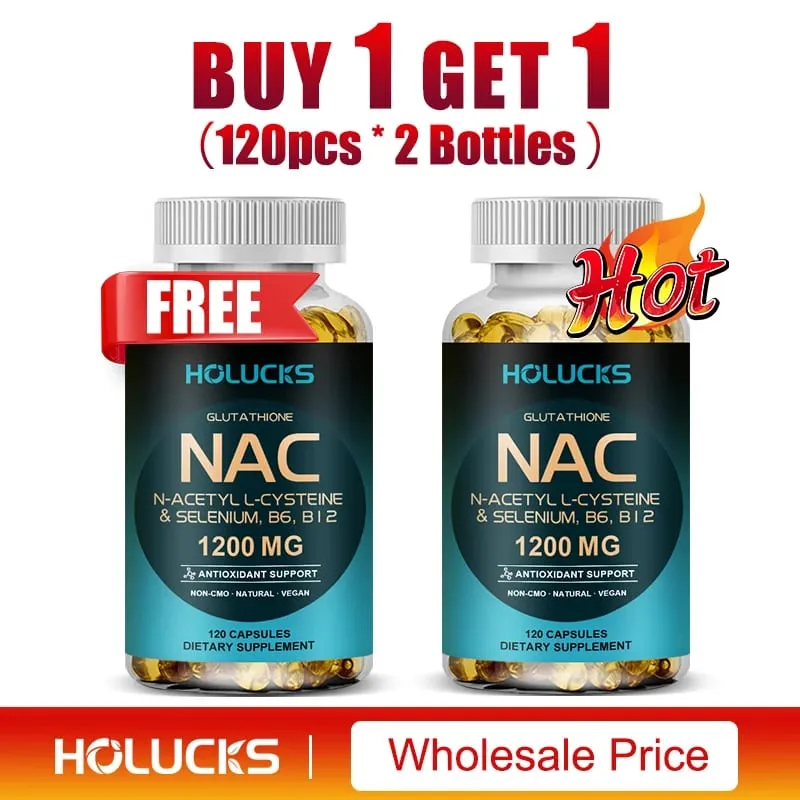 Viên nang NAC 1200mg - Hỗ trợ sức khỏe làn da Năng lượng tế bào Giải độc chống oxy hóa Tăng cường khả năng miễn dịch Cải thiện tiêu hóa